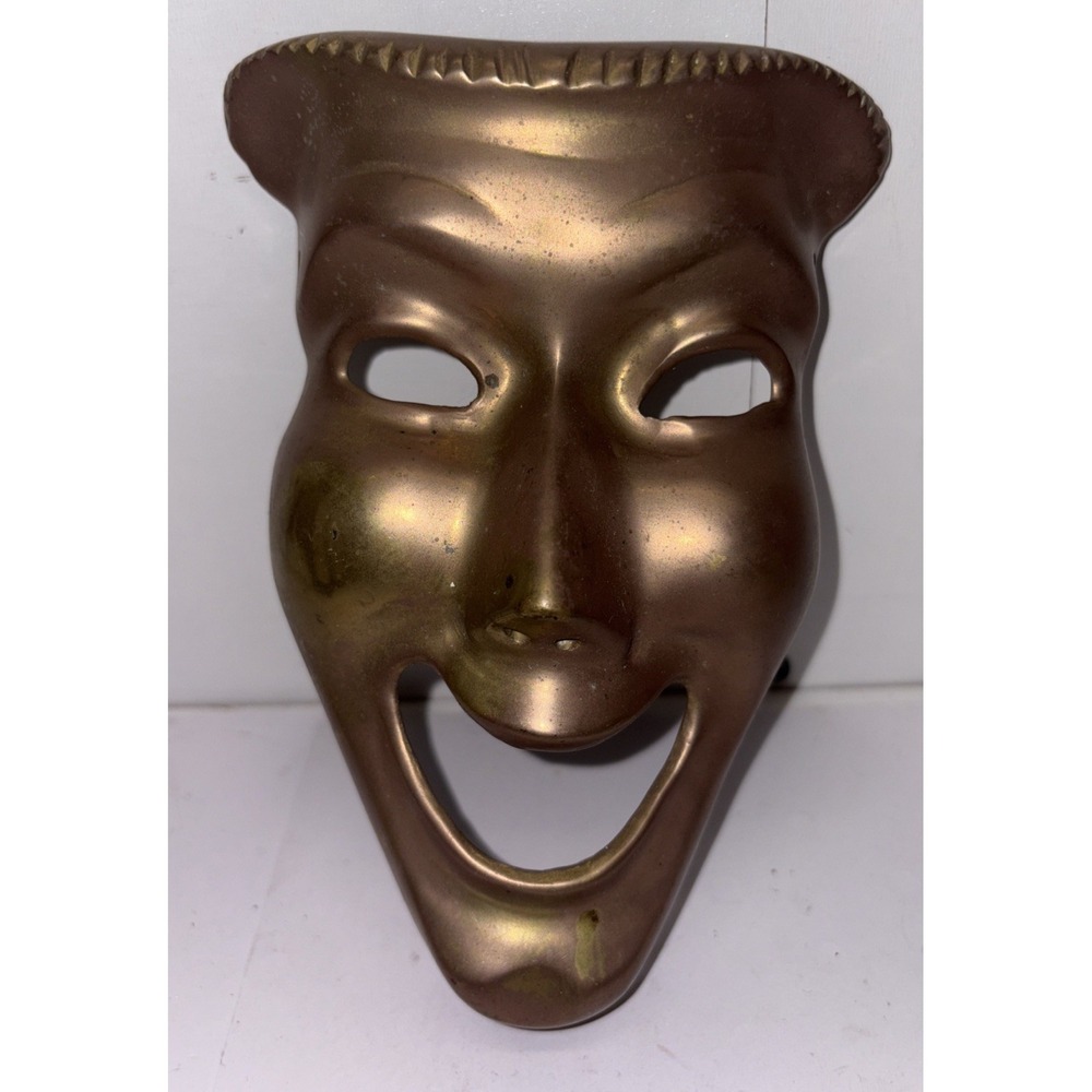 Vintage Comedy Brass Wall‎ Hanging Mask